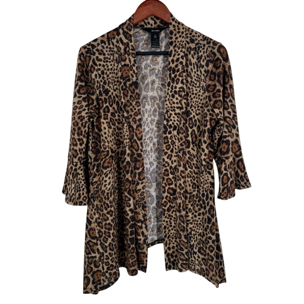 NEW NWOT Ali Miles Small Sparkly Open Front Blouse Shirt Top Wearable Art